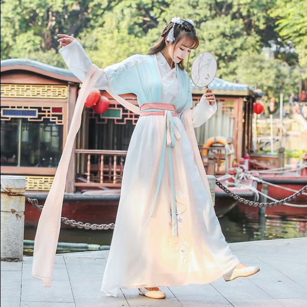 Изображение товара: Chinese style Hanfu embroidery costume costume spring and autumn adult female daily student stage performance photo suit