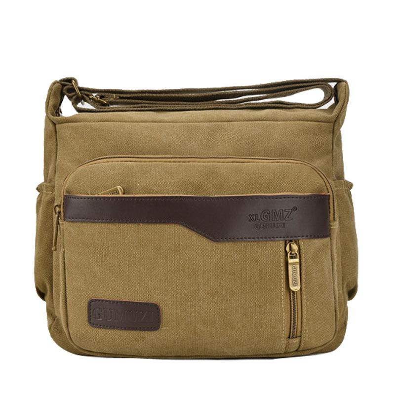 Изображение товара: Высокое качество, Повседневная холщовая мужская сумка на плечо, винтажная мужская сумка, сумки через плечо для мужчин, небольшая дорожная сумка, сумка-мессенджер, Bolsa