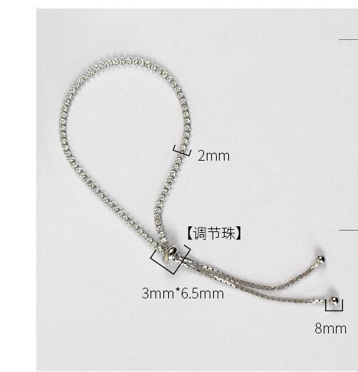 Изображение товара: Браслет из стерлингового серебра S925 пробы, сверкающий браслет с квадратной нитью, женский теннисный браслет, серебряный ювелирный браслет с регулируемой цепочкой, кубический цирконий