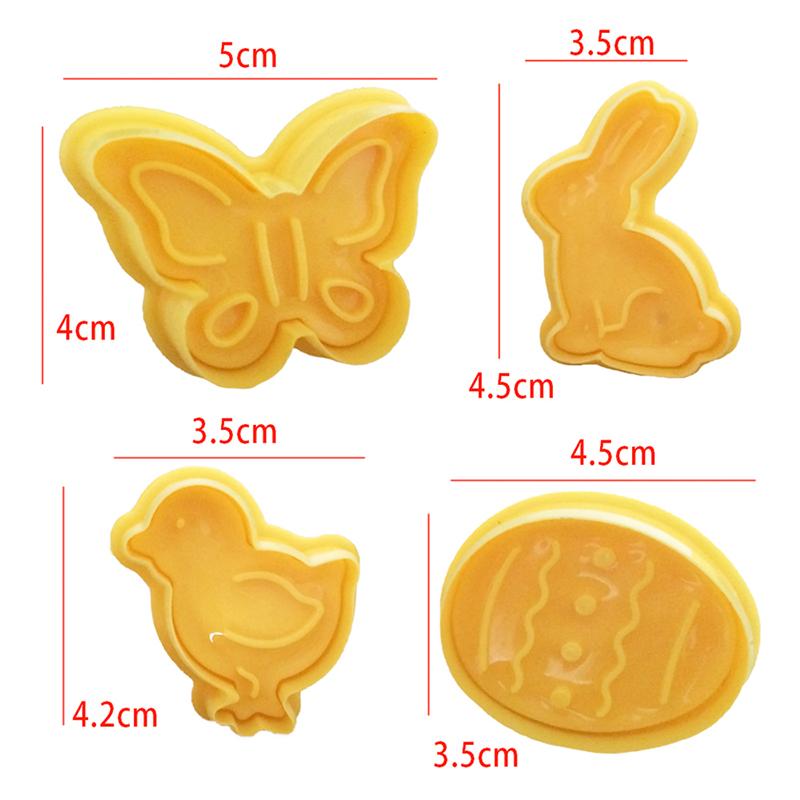 Изображение товара: 4 шт. штамп для печенья Форма «Снеговик» резак для печенья Пасхальный кролик яйцо форма для печенья Рождественская форма для печенья