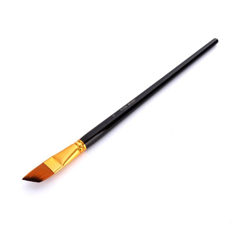 Изображение товара: Набор профессиональных кистей для масляной краски с холщовым чехлом, акварельная акриловая краска, искусственная ручка, длинная деревянная ручка, 15 шт.