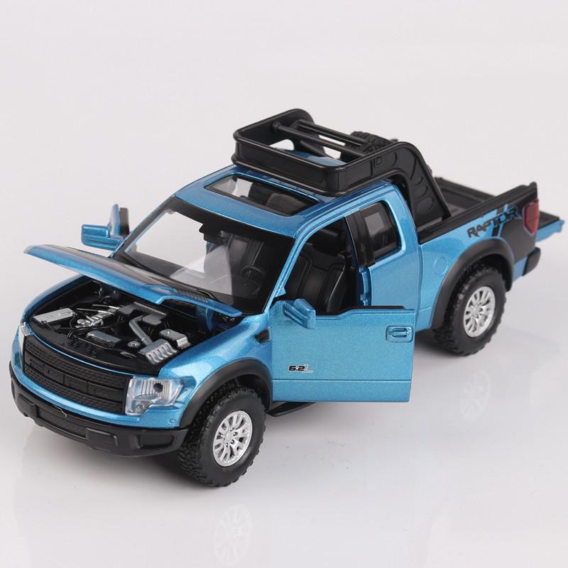 Изображение товара: Горячая Распродажа 1:32 Ford F150 пикап модель сплава, моделирование детского звука и света обратно в внедорожную модель, бесплатная доставка
