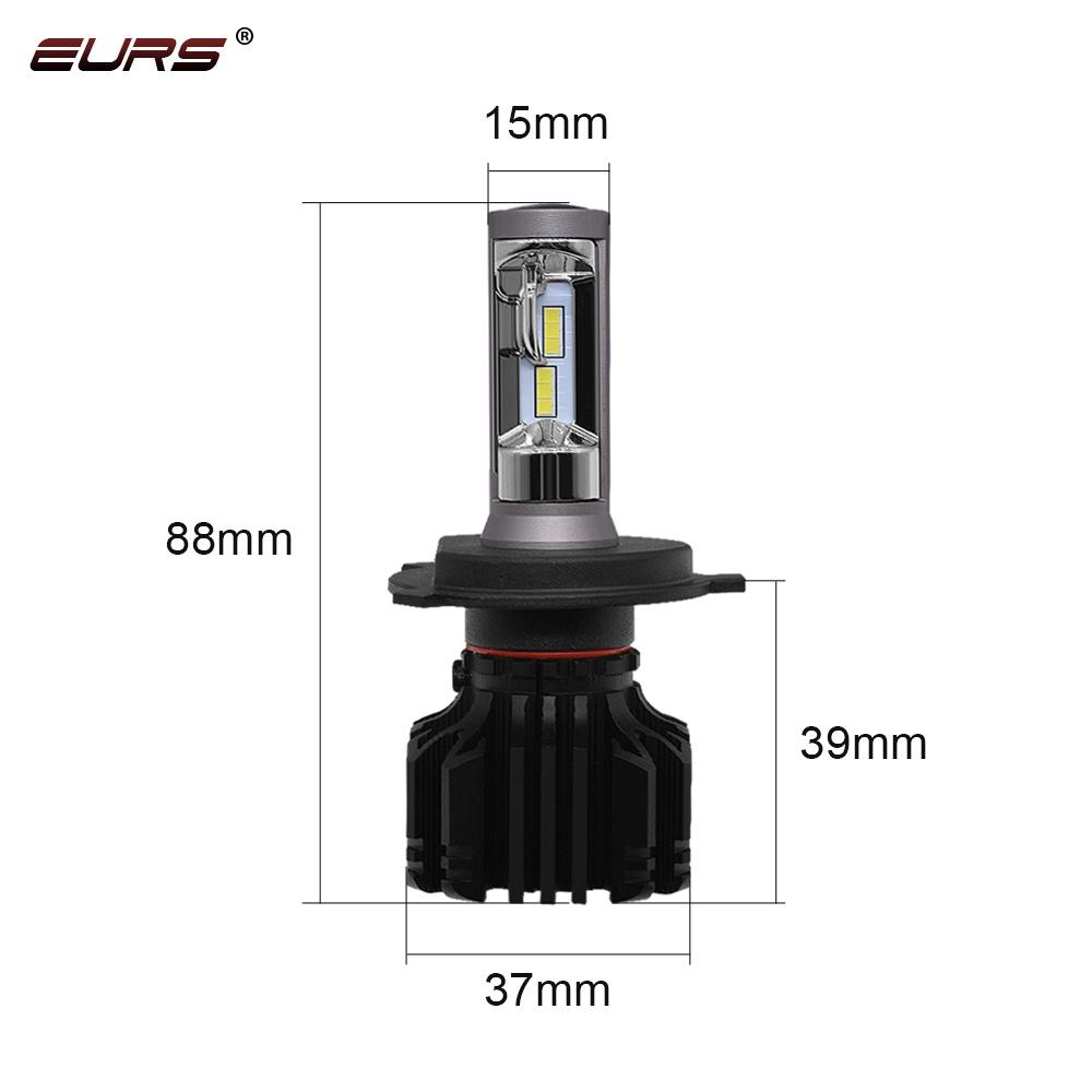 Изображение товара: EURS S5 фар автомобиля светодиодный H4 H7 6000K светодиодный лампы H11 H8 H1 H3 9005 HB3 9006 HB4 9004 9007 H13 авто для фар головного света и противотуманных фар с возможностью креативного лампа 8000lm