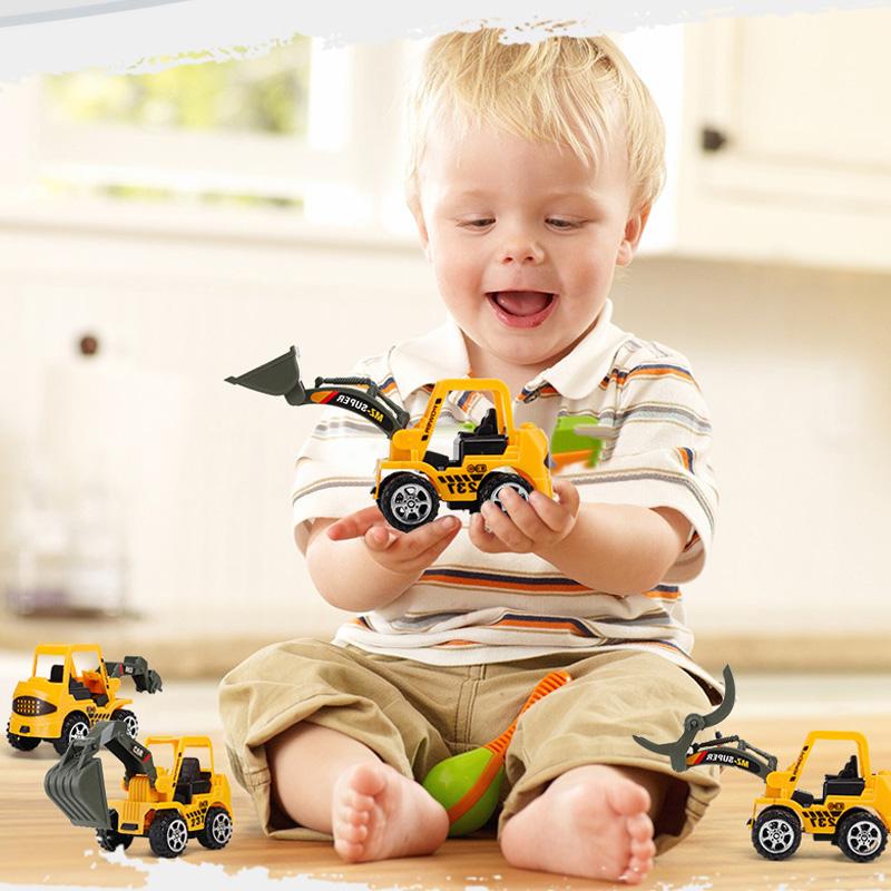 Изображение товара: Литая пластиковая мини-конструкция 6 видов стилей, инженерные автомобили, модель экскаватора, игрушки для детей, подарок для мальчиков