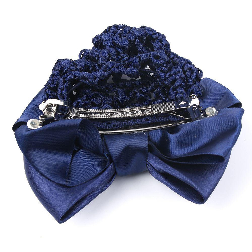 Изображение товара: Женская атласная заколка-бант, с цветочным кружевом, Дамская заколка для волос