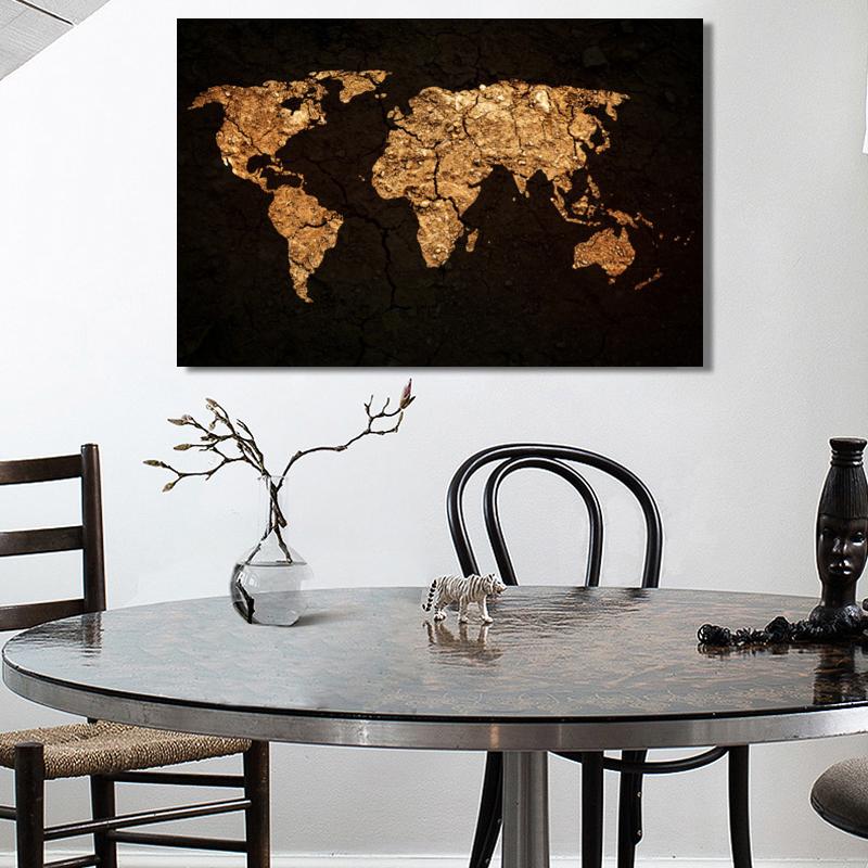 Изображение товара: Современный Креативный абстрактный мир плакат-карта и принты настенная живопись холст украшение дома для гостиной настенные картины