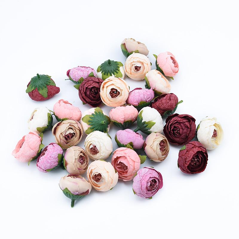 Изображение товара: Шелковые розы, 6 шт., чайные бутоны, свадебные цветы, настенные рождественские украшения для дома, аксессуары для невесты, подарки «сделай сам», искусственные цветы