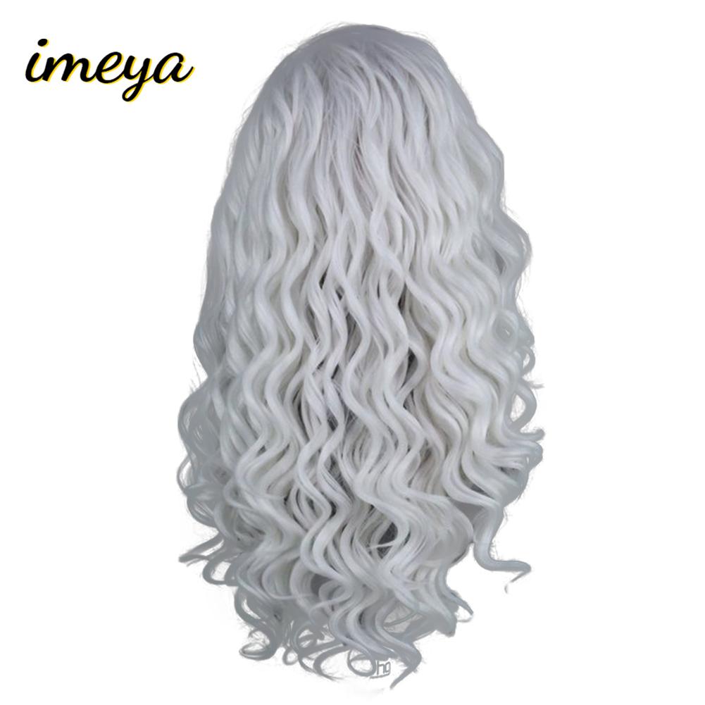 Изображение товара: Длинные волнистые парики Imeya, синтетические волосы с сеткой спереди, цвета № 60, с боковой частью, из термостойкого волокна, для женщин