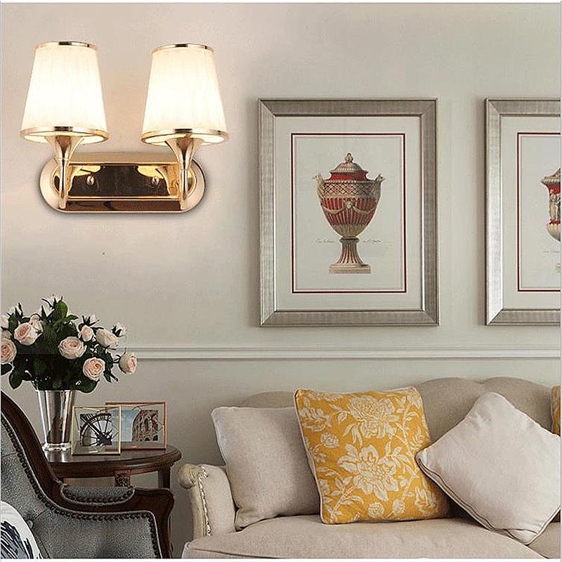 Изображение товара: Современный настенный светильник, Хрустальный Золотой светодиодный настенный светильник, для спальни, теплый прикроватный светильник для гостиной, коридора, лестницы, настенный светильник