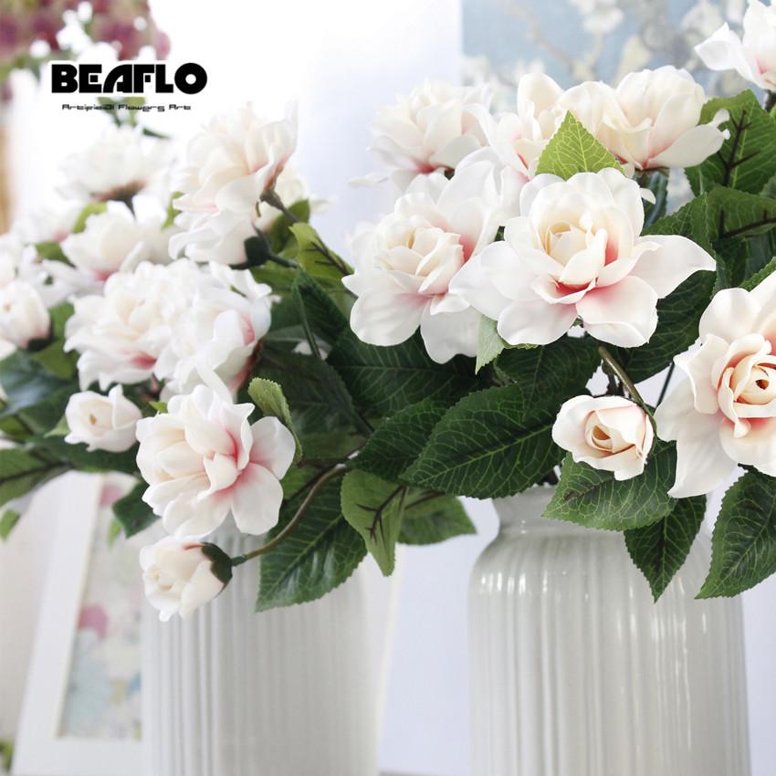 Изображение товара: Искусственный цветок гардении, 1 букет, 7 бутонов, Шелковый цветок для самостоятельной сборки, искусственные цветы для украшения дома, свадьбы, вечеринки