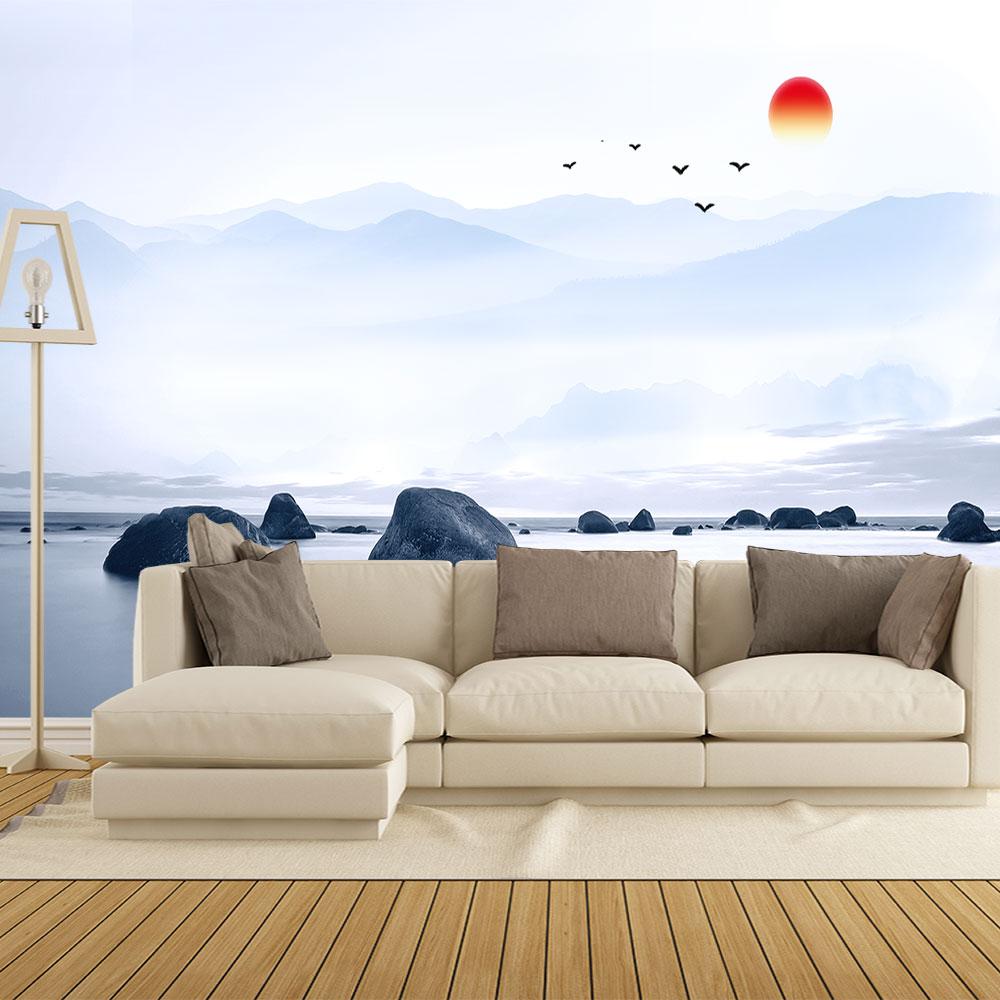 Изображение товара: 3d обои Новый китайский стиль художественный чернильный пейзаж ТВ украшение дивана, стен Живопись-Водонепроницаемый тканевые обои