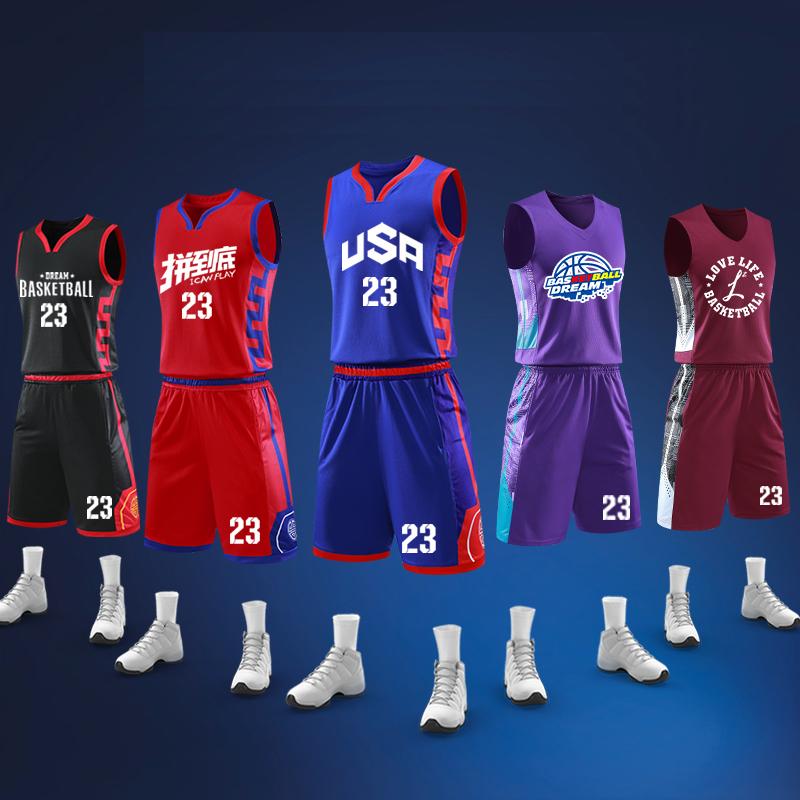 Изображение товара: Баскетбольная форма высокого качества, 10 цветов, костюм для соревнований, без рукавов, L-5XL, мужской тренировочный костюм, Свитшот