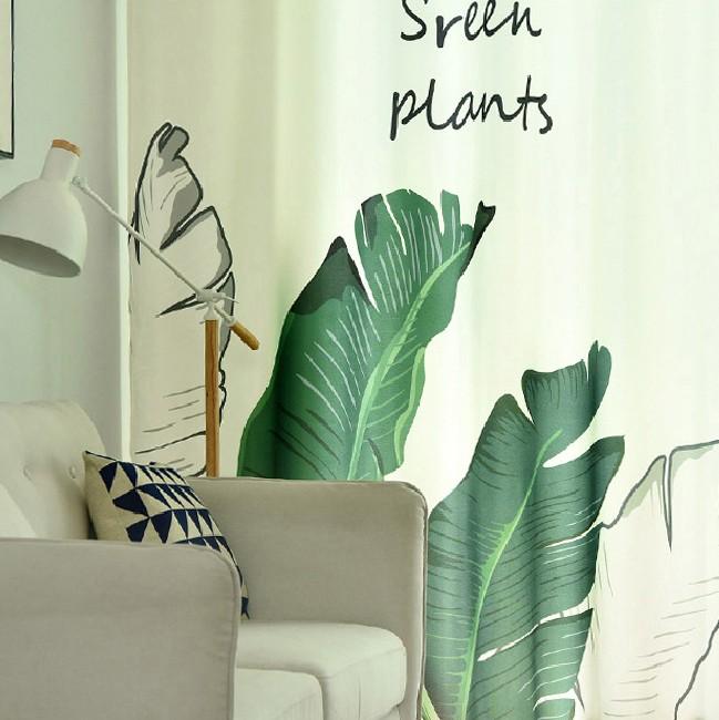 Изображение товара: Скандинавские тропические затемняющие шторы для гостиной, спальни, окна, зеленые листья, пальма, фламинго, затеняющие панели, занавески, жалюзи