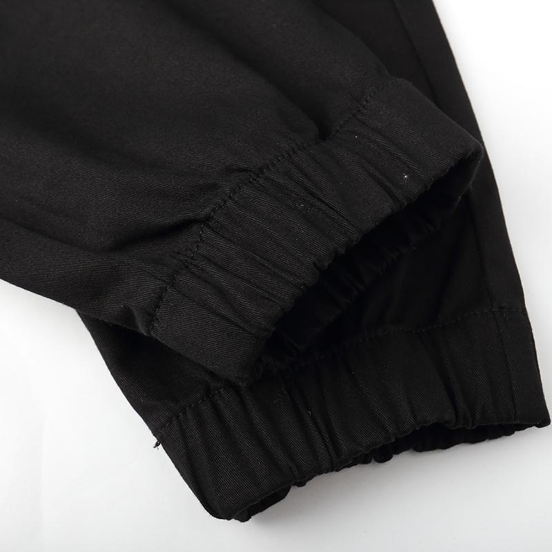 Изображение товара: Новинка 2022, весенние мужские повседневные штаны, черная однотонная брендовая одежда, мужская облегающая одежда, мужская одежда, шаровары, брюки 172080