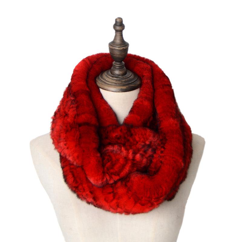Изображение товара: Женский зимний теплый шарф из кроличьего меха, в европейском и американском стиле