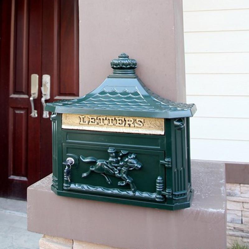 Изображение товара: Новый Античный настенный литой алюминиевый ящик для письма Викторианский почтовый ящик