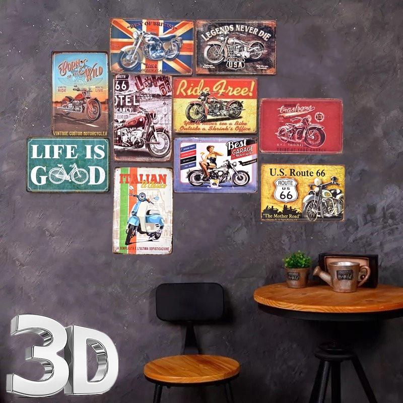 Изображение товара: 3D дорога 66 мотор Стиль жестяная вывеска живопись Бар Паб Клуб стулья для кафе дома Декор стены металлический постер в стиле ретро