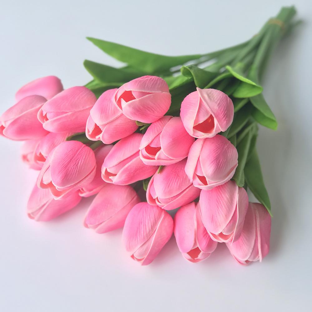 Изображение товара: 10 шт./упак. PU Тюльпан искусственный цветок букеты из тюльпанов поддельные украшение дома, разные цвета на выбор для Свадебные украшения JH67