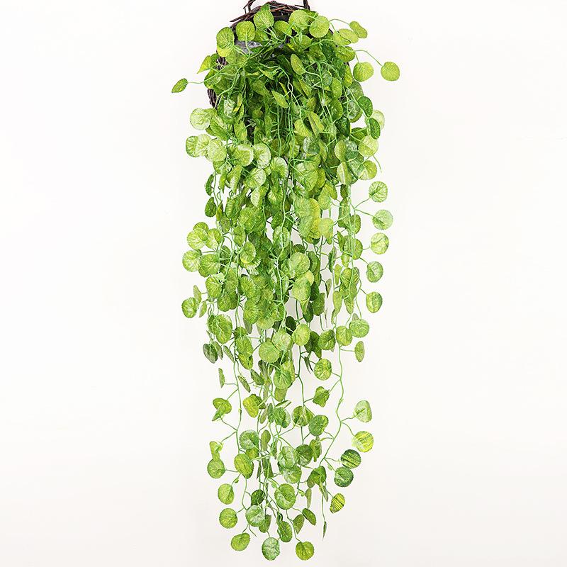 Изображение товара: Искусственная подвесная гирлянда из листьев виноградного растения, 1 шт., украшение для стен дома и сада, зеленая