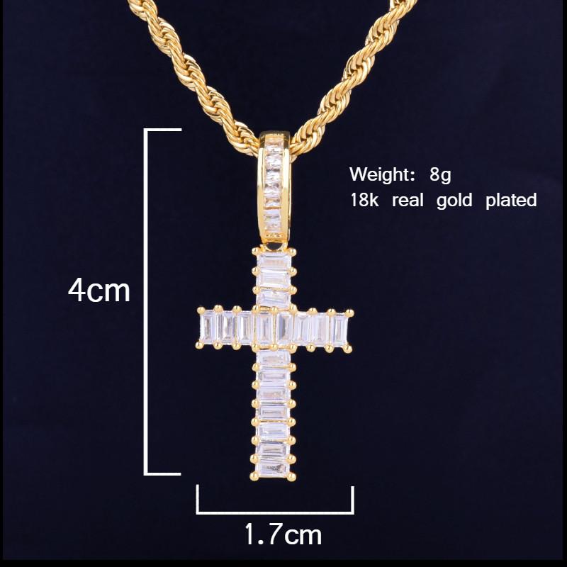 Изображение товара: Ожерелье с кулоном в виде креста, золотистого цвета, с фианитом AAA