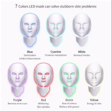 Изображение товара: Светодиодный маска для лица 7 цветов светодиодный маска для лица с EMS микроэлектроники светодиодный Фотон Маска морщин удаления прыщей уход за кожей омоложения кожи