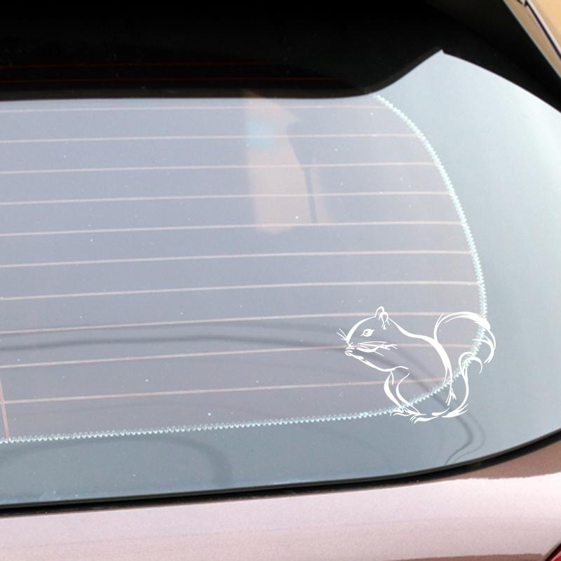 Изображение товара: YJZT 16,7 см * 12,3 см виниловая наклейка с изображением милой белки для украшения багажника автомобиля, автомобильные наклейки, аксессуары, черный/серебристый цвет