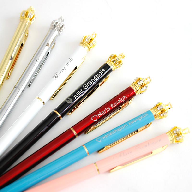 Изображение товара: Милые металлические шариковые ручки с логотипом на заказ, гелевая ручка, креативный подарок на день рождения, ручка с коробкой, школьные и офисные принадлежности для письма