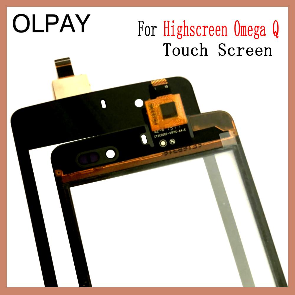 Изображение товара: Мобильный сенсорный экран 4,5 дюйма для Highscreen Omega Q, дигитайзер сенсорного экрана, переднее стекло, датчик объектива, ремонт, бесплатный клей + салфетки