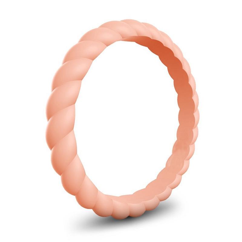 Изображение товара: 1 шт., крученое Силиконовое кольцо, узкое кольцо, Женское кольцо, пара, кольцо для женщин и мужчин, обручальное, свадебное, модное ювелирное изделие, Прямая поставка