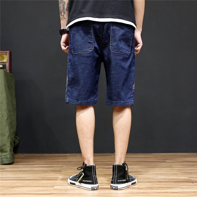 Изображение товара: Джинсовые шорты для мальчиков, мягкие свободные мужские бермуды из хлопка, черные, синие, размеры 5XL 6XL 7XL