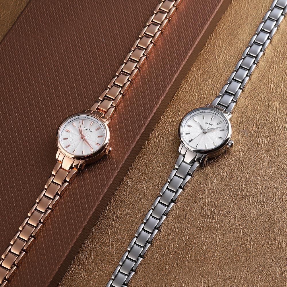 Изображение товара: SKMEI лучшие Брендовые женские часы Стальные кварцевые часы модные женские повседневные платья браслет водонепроницаемые женские наручные часы