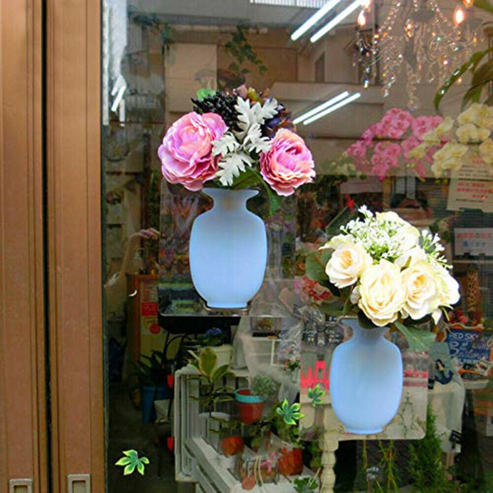 Изображение товара: Волшебные Мягкие силиконовые вазы, винтажный цветочный горшок, прозрачная ваза, настенный стикер, домашний декор, растение, садовый двор, поставщик