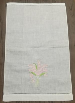 Изображение товара: Набор из 12 носовых платков, белое льняное вышитое чайное полотенце с окантовкой, 14x22 дюйма, тканевое полотенце для гостей, полотенце для посуды с цветочной вышивкой