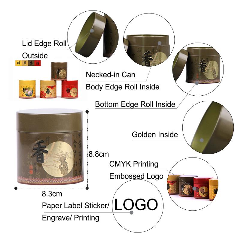 Изображение товара: Xin Jia Yi Packaging металлическая коробка для чая Round China Style, контейнер для полировки, жестяные коробки для подарка, Свадебная Упаковка, банки класса