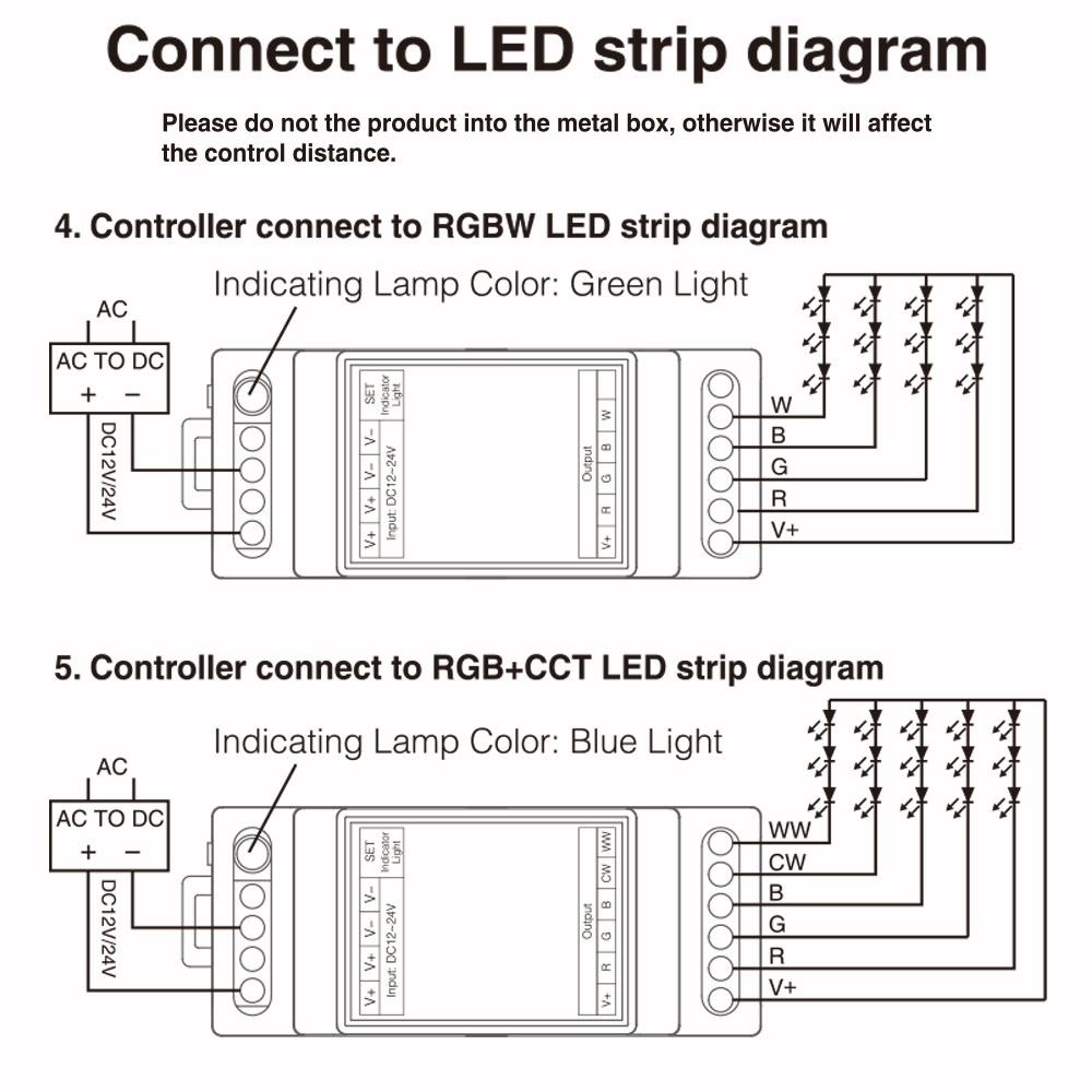 Изображение товара: Контроллер для светодиодной ленты MiBOXER LS2S, 5 в 1, DC 12 В ~ 24 В, с общим анодным соединением, для SingleColor/CCT/RGBW/RGB + CCT