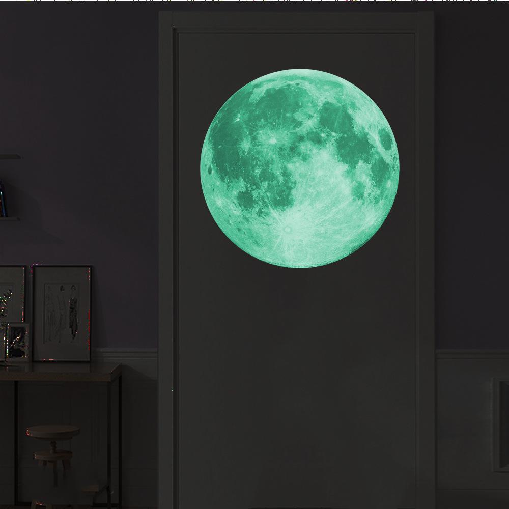 Изображение товара: Светящаяся луна, настенный стикер для детского дома, для детского сада, спальни, гостиной, декоративные настенные Стикеры