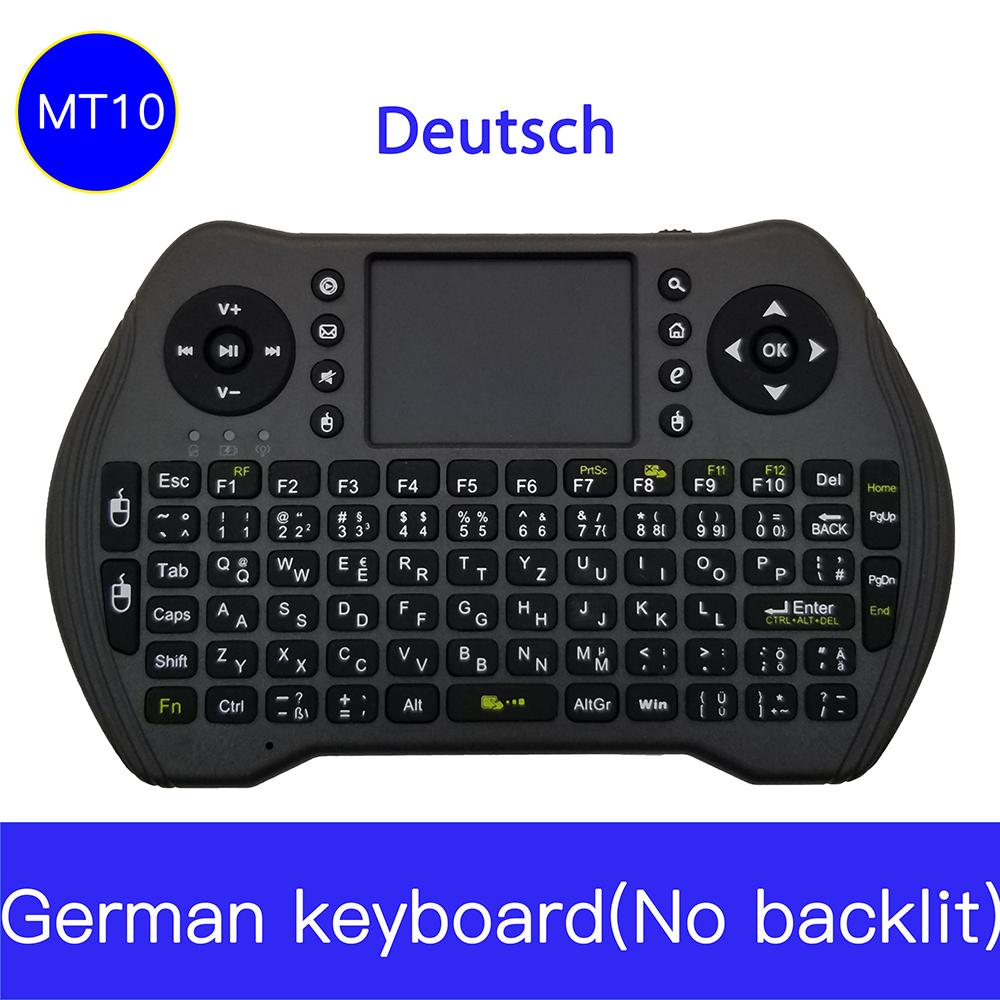 Изображение товара: Мини немецкая клавиатура MT10 2,4 ГГц Беспроводная сенсорная панель Deutsche поддержка ПК Pad Android; ТВ Google PS3 HTPC 118A