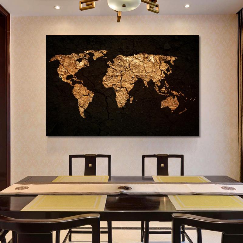 Изображение товара: Современный Креативный абстрактный мир плакат-карта и принты настенная живопись холст украшение дома для гостиной настенные картины