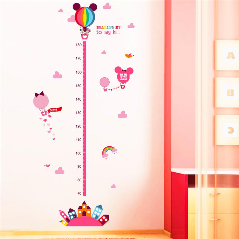 Изображение товара: Мультфильм Дисней Минни Микки диаграмма роста настенные наклейки для детской комнаты декор высота измерения дома гостиной ПВХ DIY наклейки