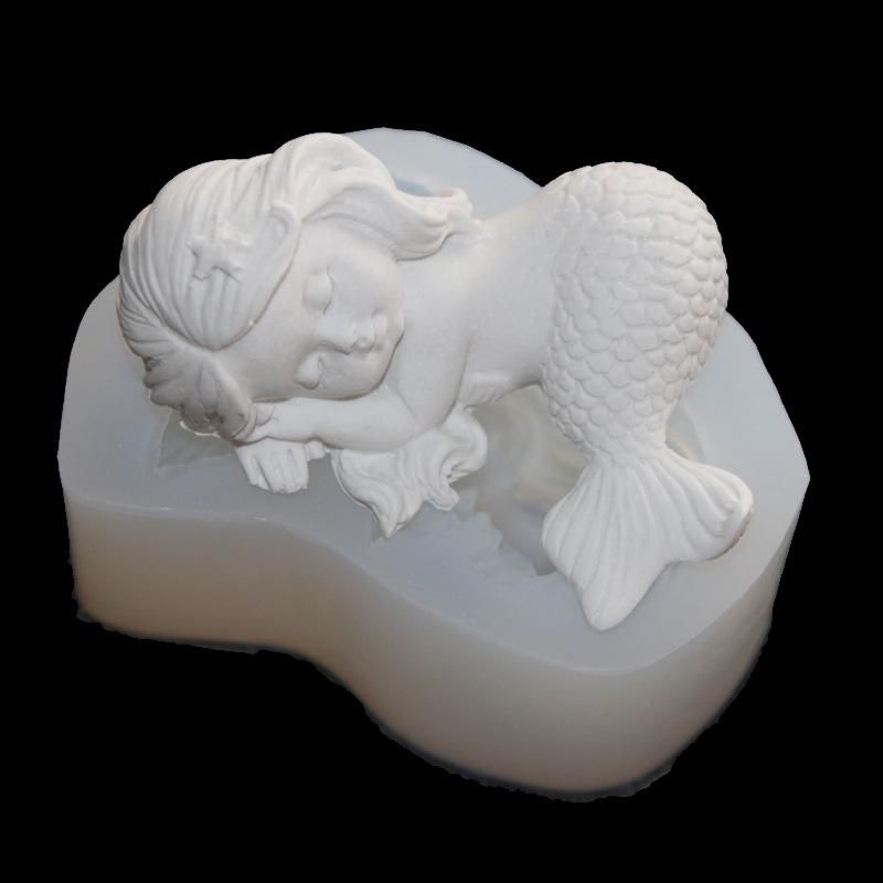 Изображение товара: Aomily Beautiful 3D Mermaid Fondant Silicone Mold Candle Sugar Craft Soap Chocolate Cake Mould DIY Gift Baking Decorating Tools