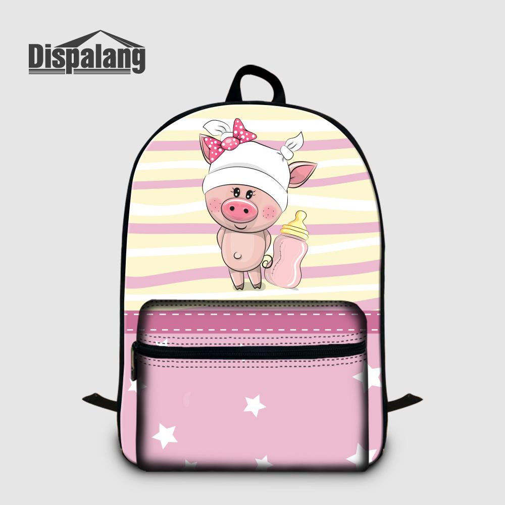 Изображение товара: Женский холщовый школьный рюкзак с мультяшными свинками и животными для ноутбука, рюкзак для девочек-подростков, женский рюкзак, студенческий компьютерный рюкзак