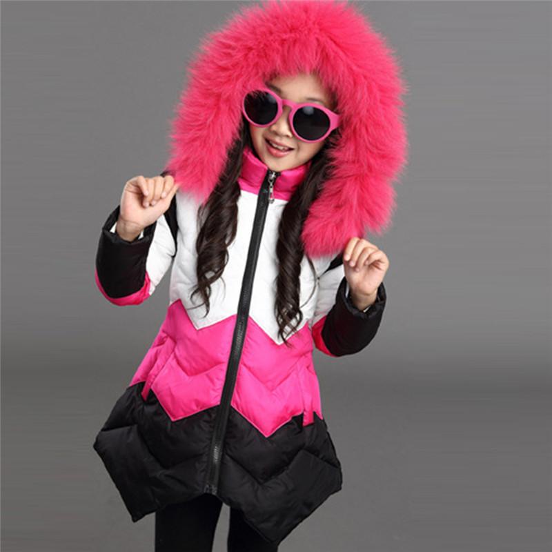 Изображение товара: Детская куртка на девочку, с асимметричным подолом, с плотным меховым воротником