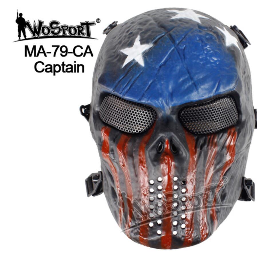Изображение товара: Уличная Тактическая Военная маска для пейнтбола, страйкбола, с защитой черепа на все лицо, маска для вечеринки на Хэллоуин, камуфляжная тактическая маска