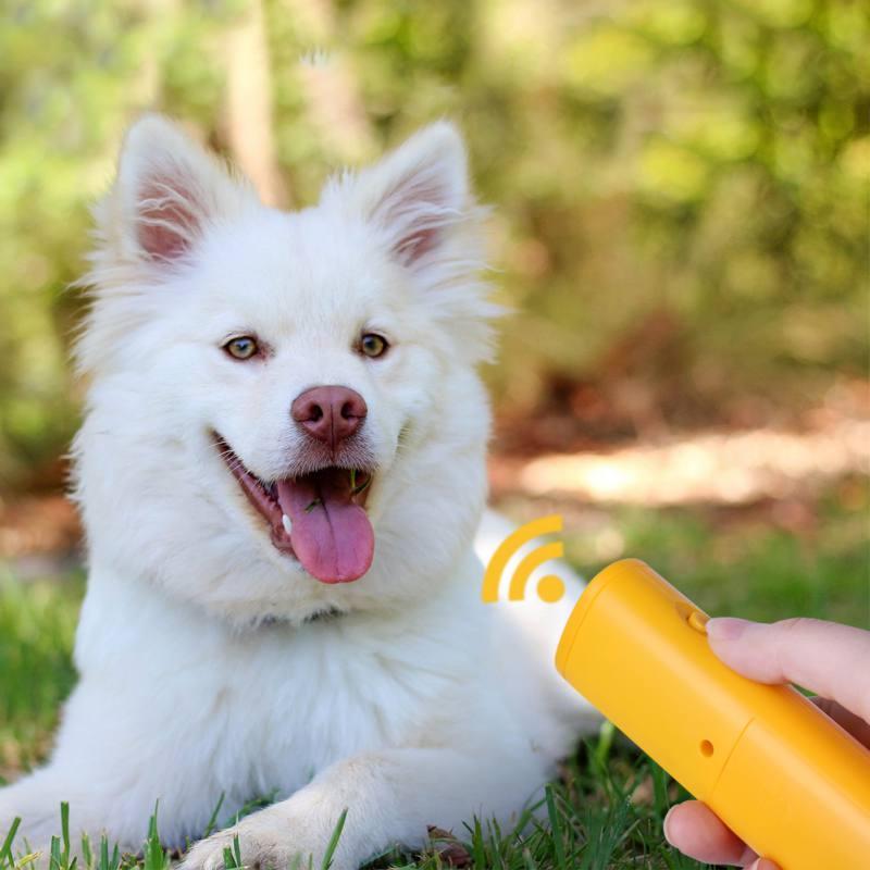 Изображение товара: Ультразвуковой Отпугиватель собак 3 в 1, ручной отпугиватель собак, антилай, стоп-лай, устройство для обучения собак, светодиодный светильник без батареи