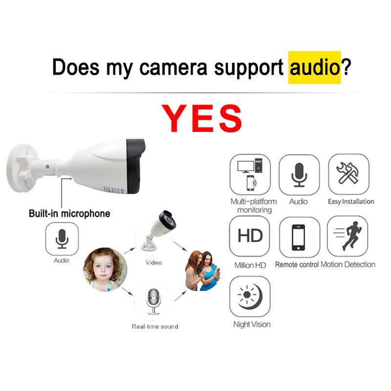 Изображение товара: Камера видеонаблюдения, 1080P, Poe, Ip, аудио, Cctv, цилиндрическая, IPCam, инфракрасная, для помещения, дома, на улице, водонепроницаемая, s H.265