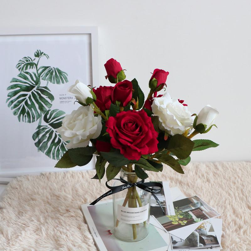 Изображение товара: Искусственный цветок розы Букет невесты Букет Свадебные украшения дома шёлковые цветы для украшения многоцветная декоративные цветы JH61