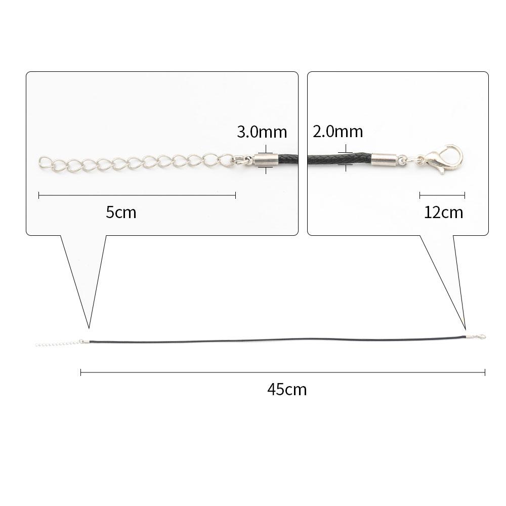 Изображение товара: 50 шт./лот 2,0 мм Ожерелье Веревка резиновая веревка с застежкой-лобстером ожерелье ювелирные изделия подвеска DIY материал