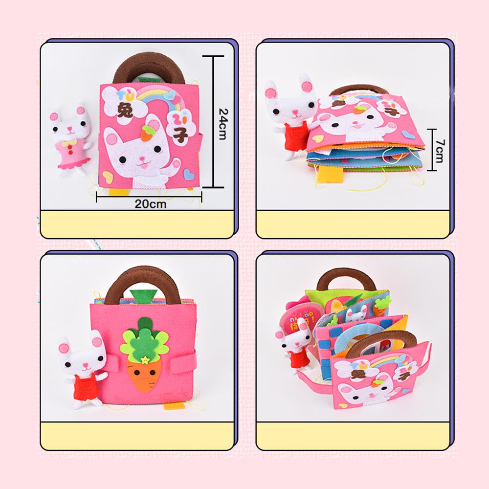 Изображение товара: Baby Cloth Book Non-Woven Cute Rabbit DIY Toys Manual Intelligence Kid Imagination Book Early Education Development Reading Book