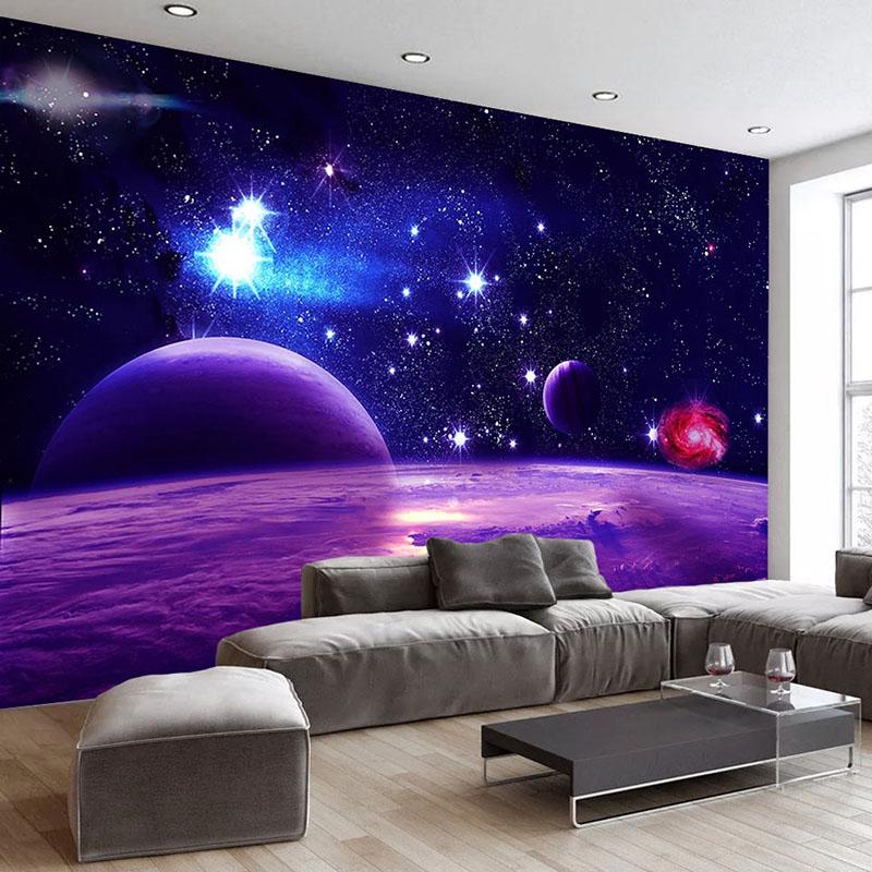 Изображение товара: Пользовательские 3D-обои с изображением Вселенной и звездного неба фон настенная живопись гостиная спальня самоклеющиеся наклейки на стене обои