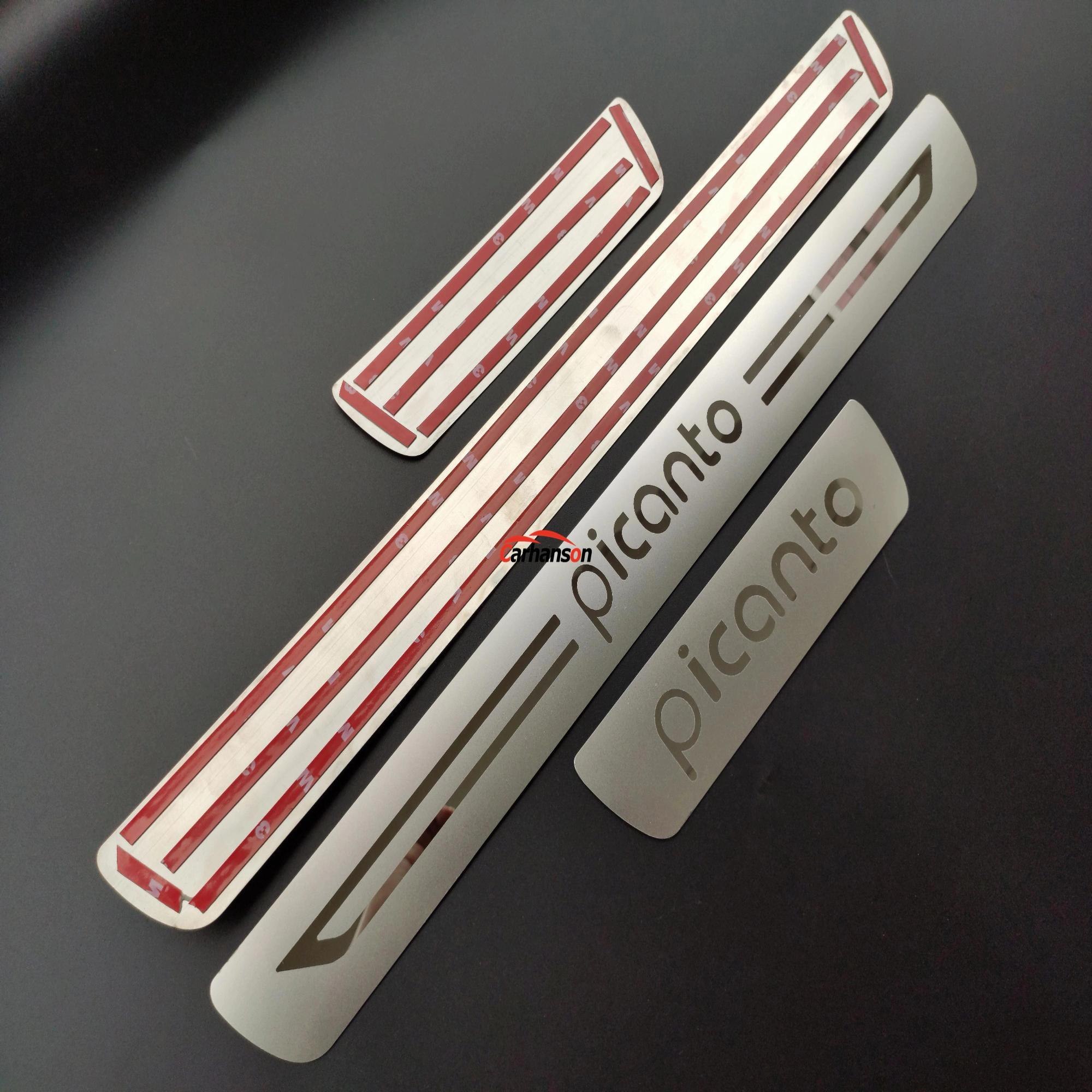 Изображение товара: Автомобильные аксессуары для Kia Picanto xline X Gt line, отделка из нержавеющей стали для порога, Стайлинг автомобиля, защитная полоса 2013 2017 2019